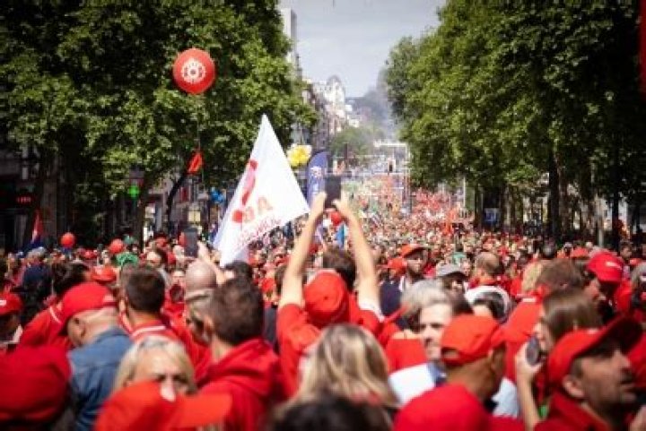 
Belgian trade unions protest against rising cost of living 