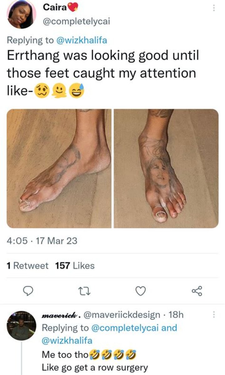 
Why are Twitter users talking about Wiz Khalifa’s toes? 